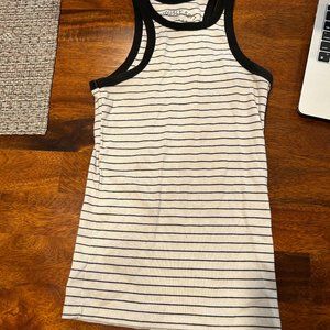 Black and white striped tank